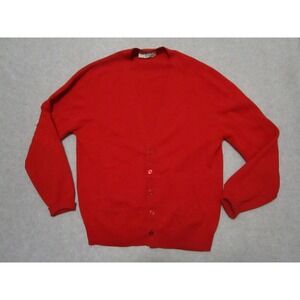 Pringle of Scotland Cardigan Mens XL Red Wool V Neck Sweater Button 46